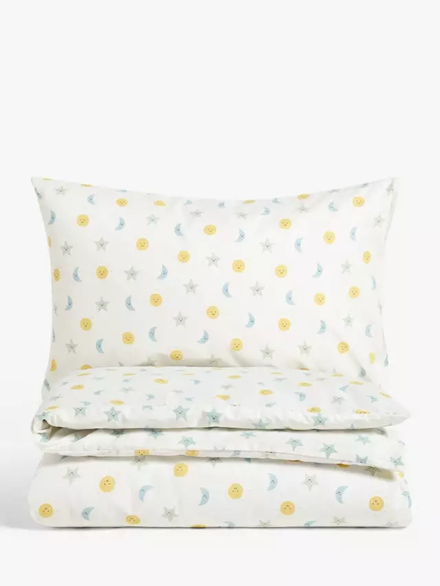 

Комплект из пододеяльника и наволочки John Lewis ANYDAY Night and Day Reversible Toddler Pure Cotton
