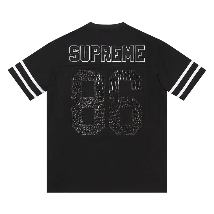 Футбольная майка Supreme из искусственной крокодиловой кожи, черная — фото 2