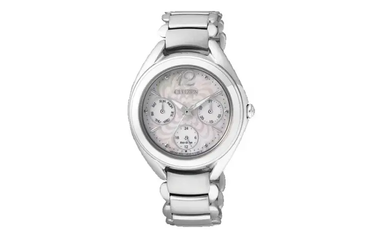 

CITIZEN Часы Solar Quartz Movement Stainless Steel Strap Watch Women's Watch White Dial, Silver
