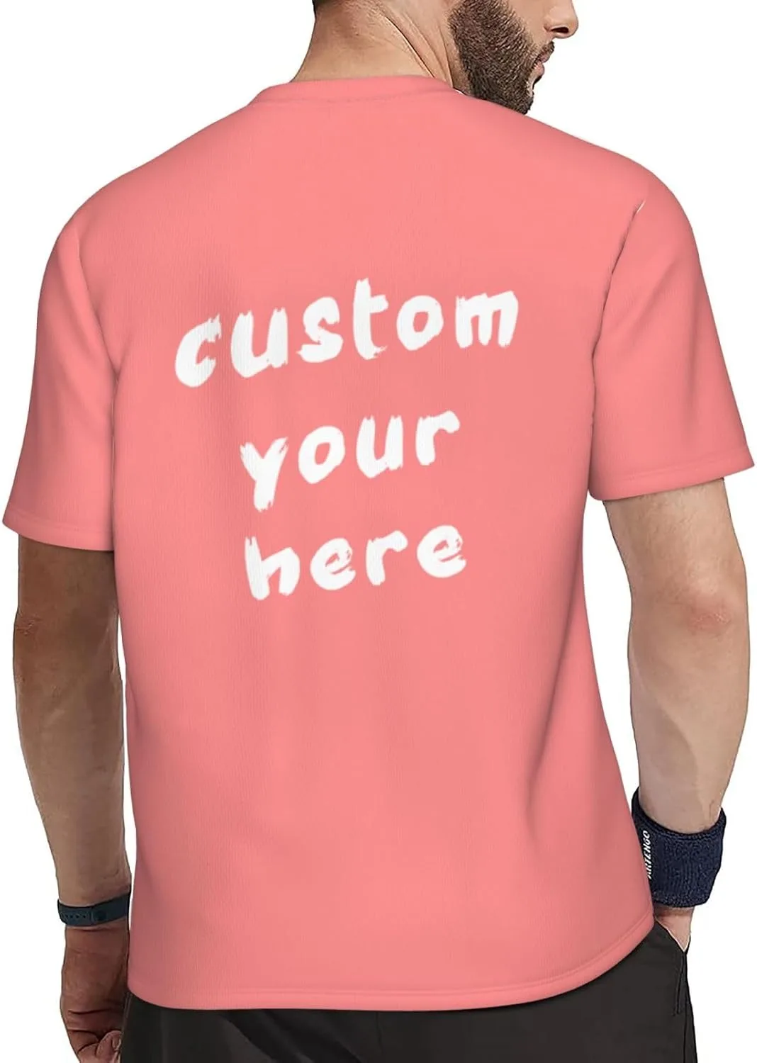 Футболка мужская Custom с принтом спереди и сзади — фото 3