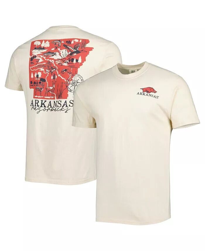 

Мужская кремовая футболка Arkansas Razorbacks Hyperlocal Image One