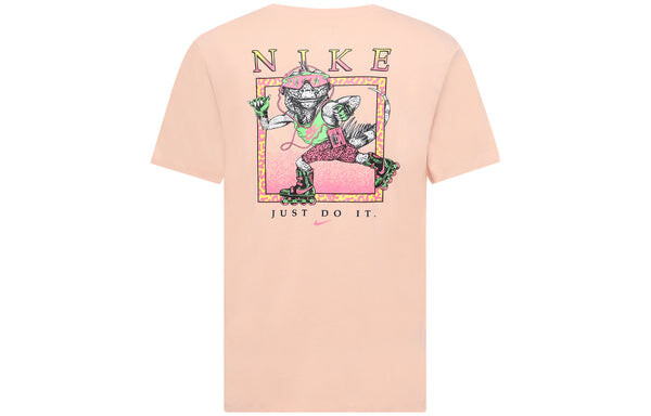 Футболка sportswear back printing sports short sleeve orange Nike, оранжевый — фото 2