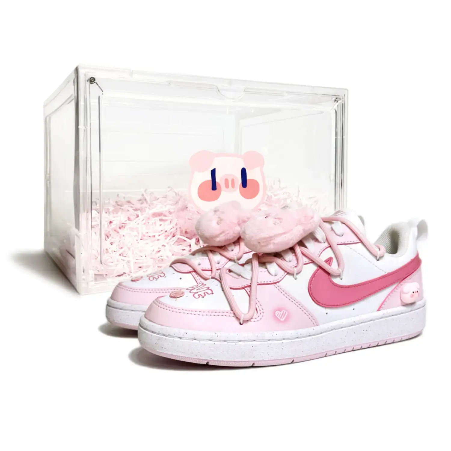 

Кроссовки для скейтбординга Court Borough Lulu The Piggy с противоскользящим покрытием, износостойкие, низкие, для детей и подростков Nike, розовый