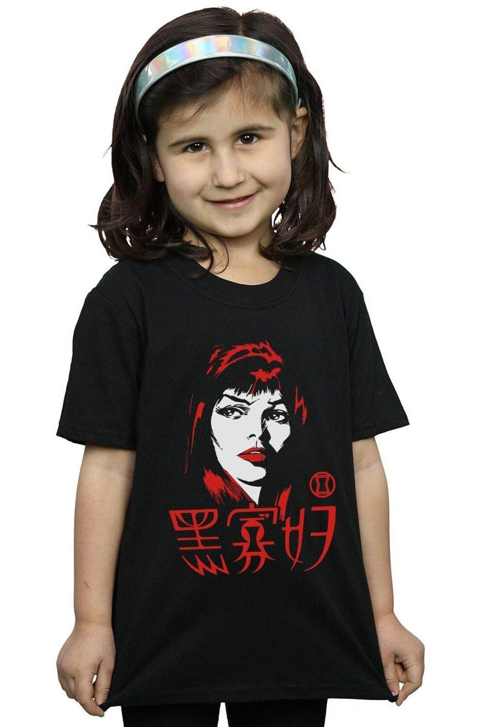 

Хлопковая футболка с логотипом Black Widow Marvel, черный