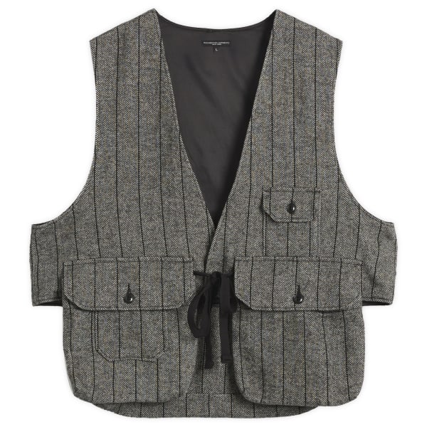 

Вейсторка из шерсти с узором "елочка" Engineered Garments, темно-серый