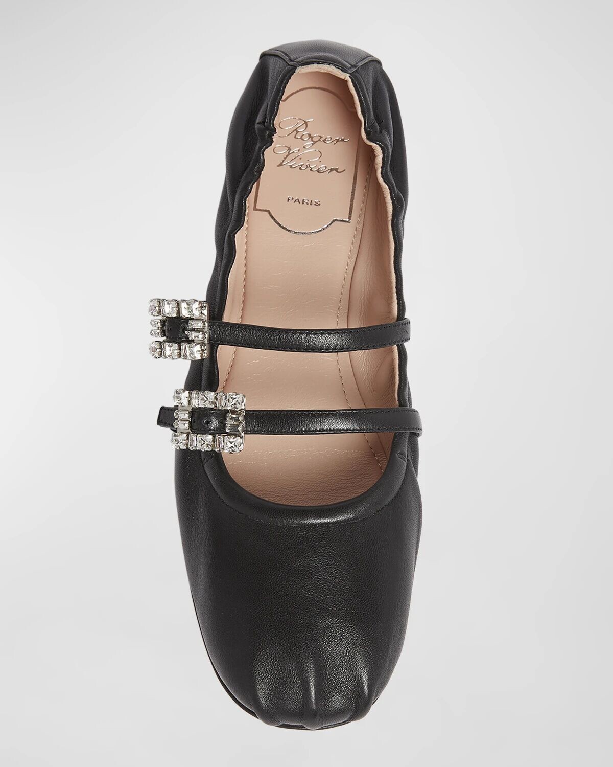Балетки из телячьей кожи с двумя пряжками Roger Vivier, цвет Nero — фото 4