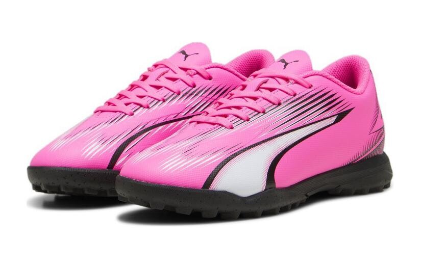 Футбольные бутсы Ultra Play Kids Kids Low-top розовые/черные/белые Puma, розовый/черный/белый — фото 4