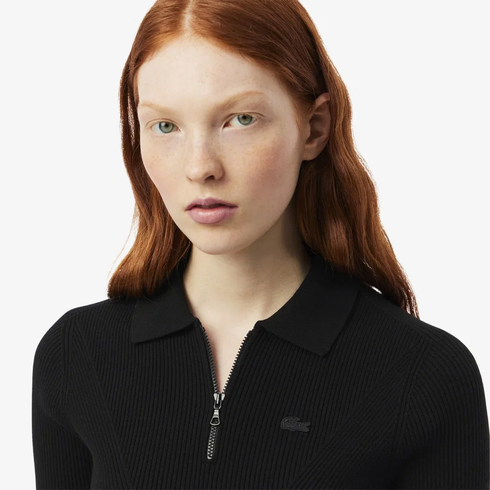 Свитер Lacoste женский 3D на молнии, черный — фото 2