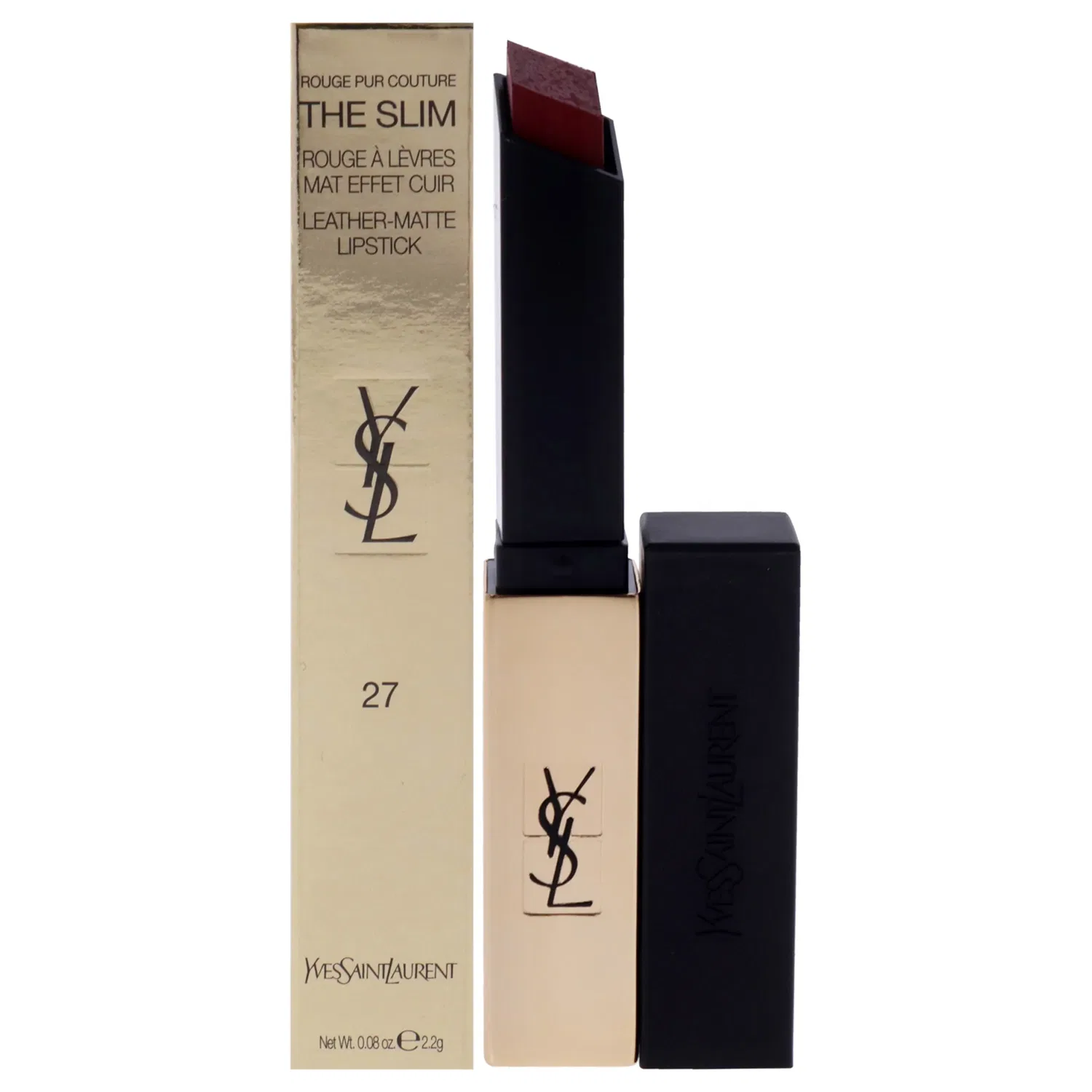 Матовая помада Rouge Pur Couture The Slim Matte Lipstick - 27 Conflicting Crimson от Yves Saint Laurent для женщин - 0,08 унции