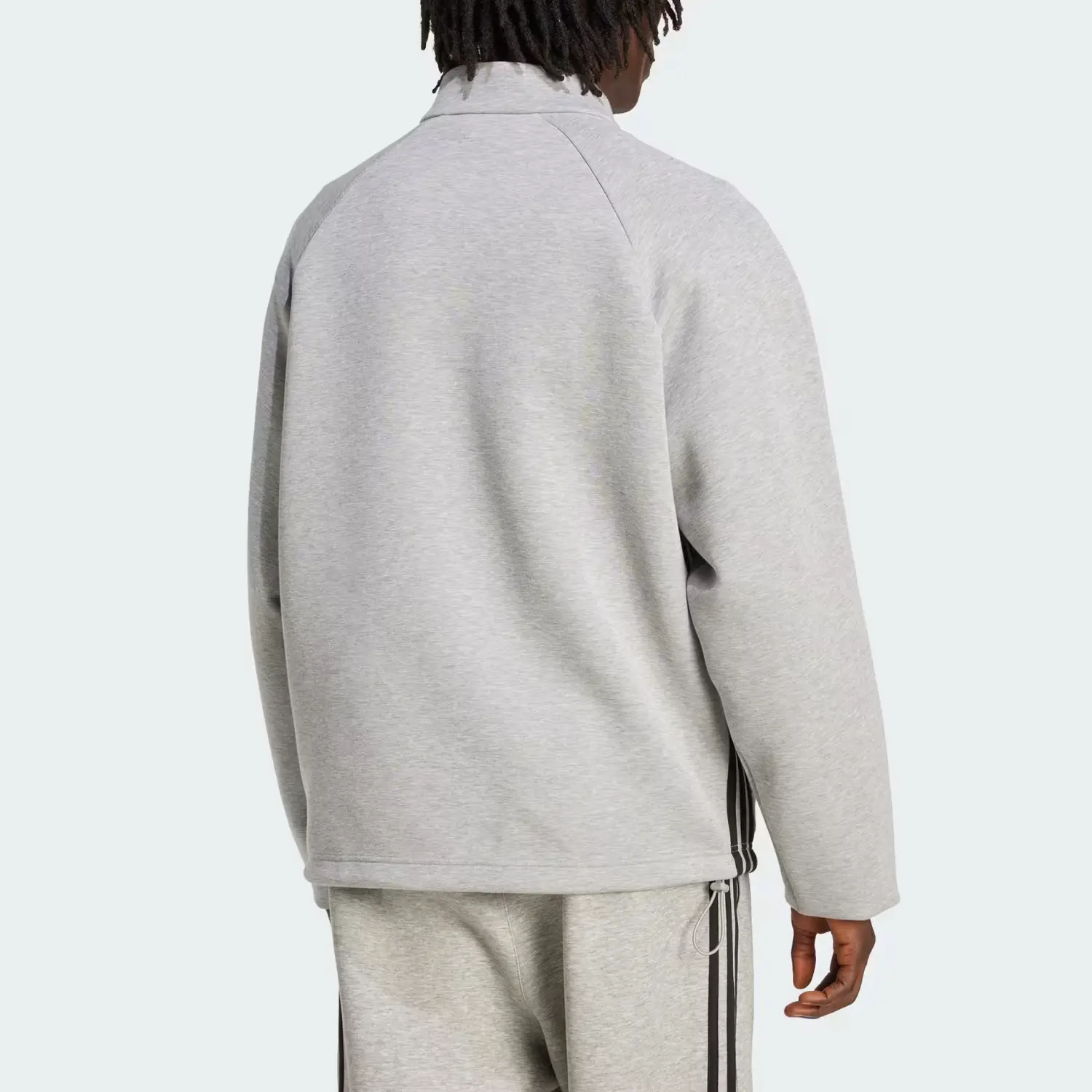 Свитшот Adidas Spacer Drill с молнией до середины и боковой полосой Adidas Originals, серый — фото 3