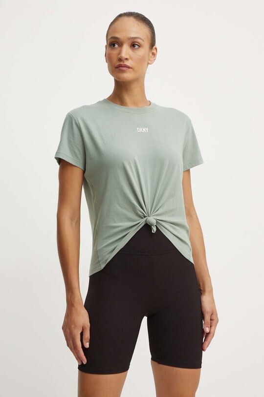 

Хлопковая футболка Dkny, зеленый