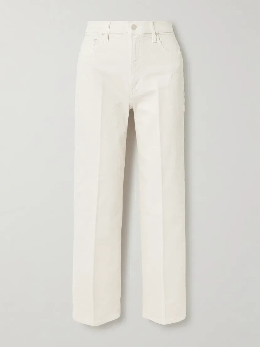 Укороченные прямые джинсы The Rambler Zip Ankle MOTHER, бежевый