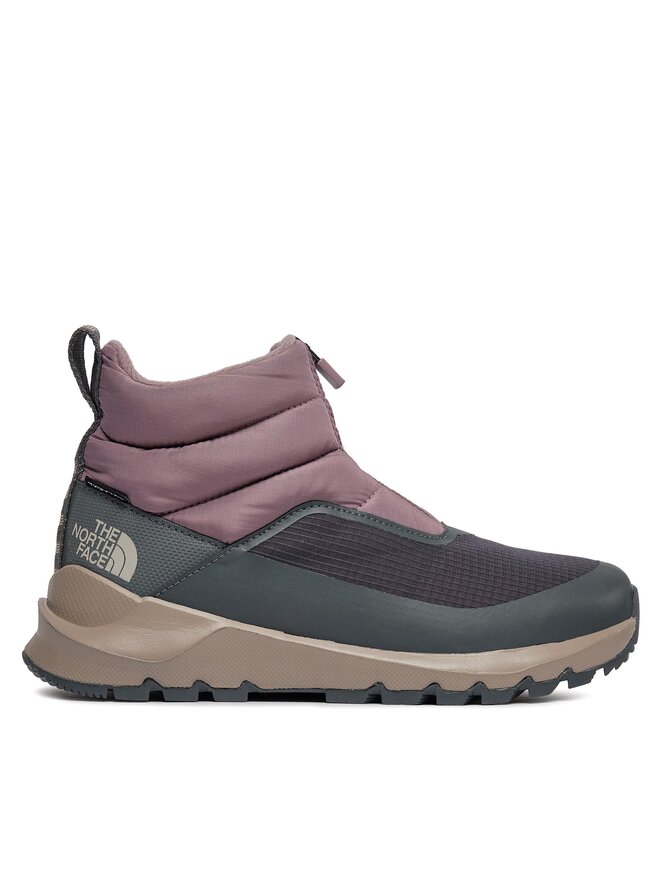 Женские зимние ботинки The North Face короткие стеганые, розово-серый