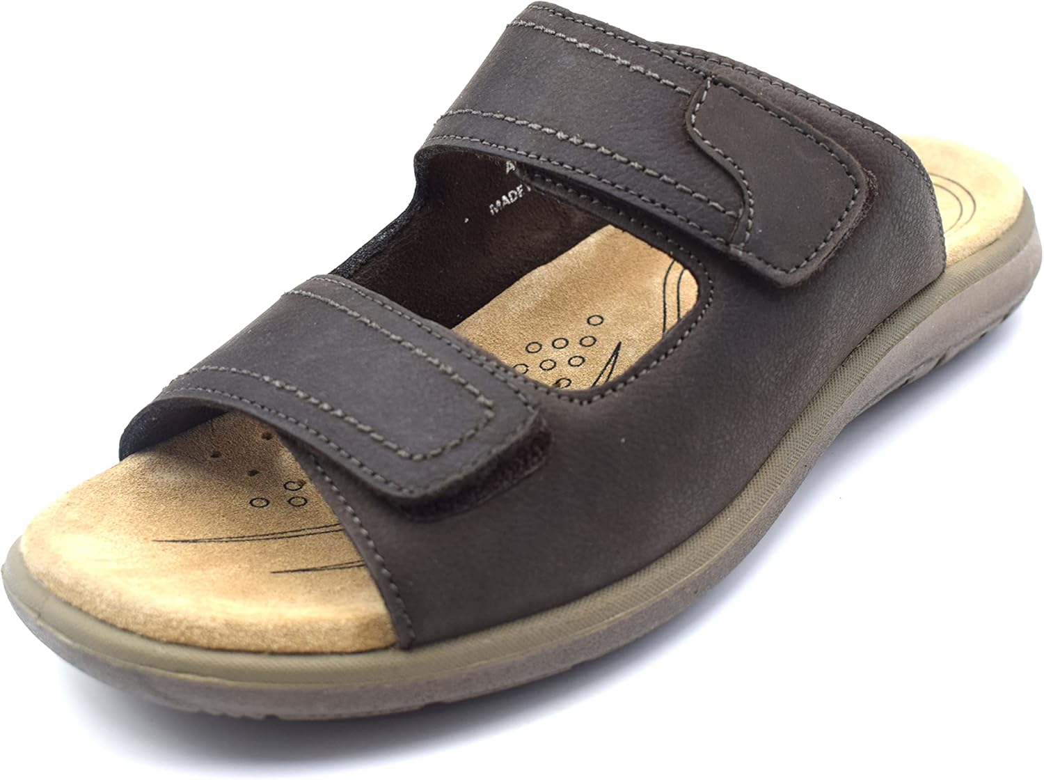 

NEKTA /ke'nekt/ Мужские сандалии на двойной липучке Удобные легкие шлепанцы, коричневый