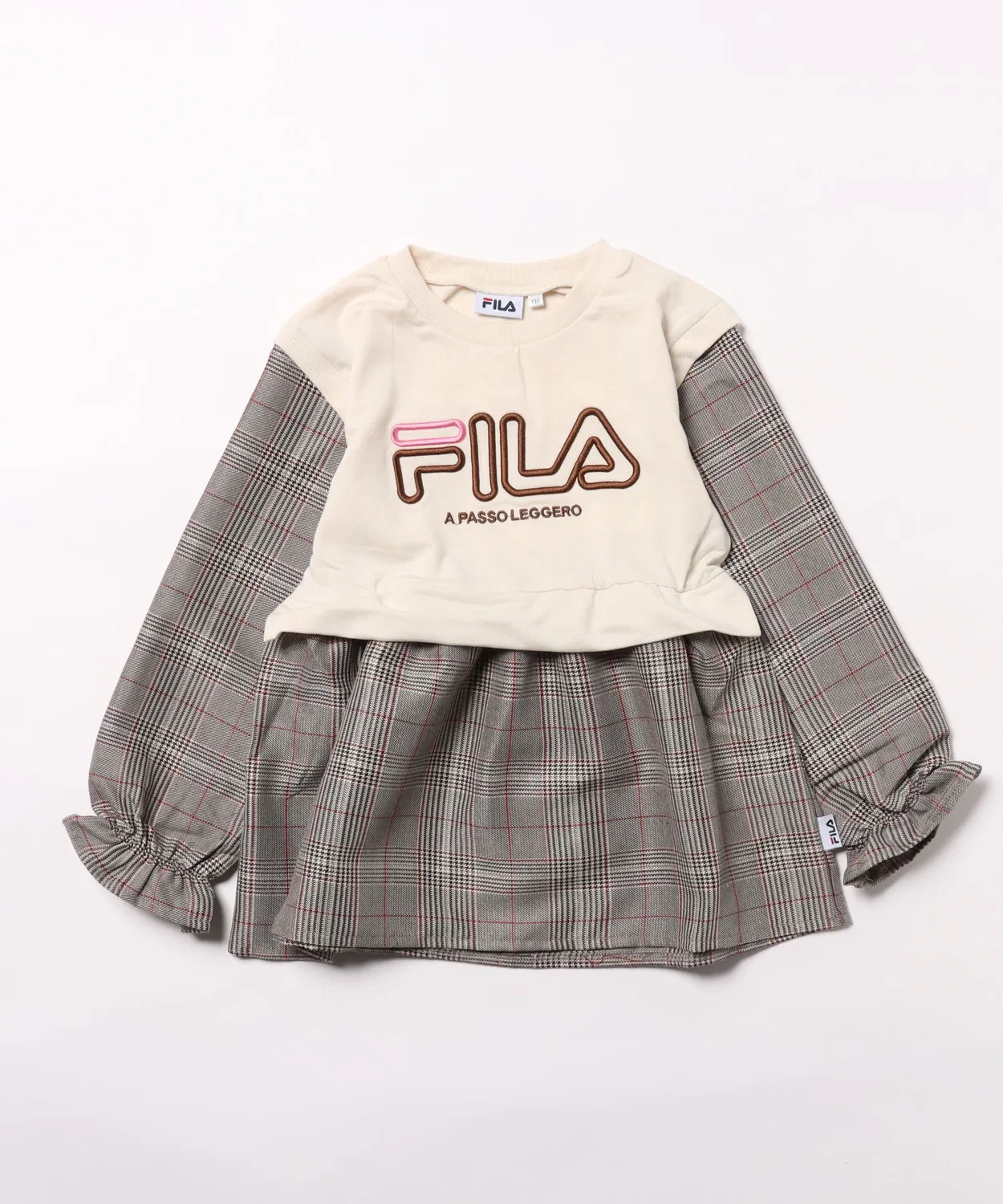 Толстовка FILA с имитацией многослойности, детская, айвори