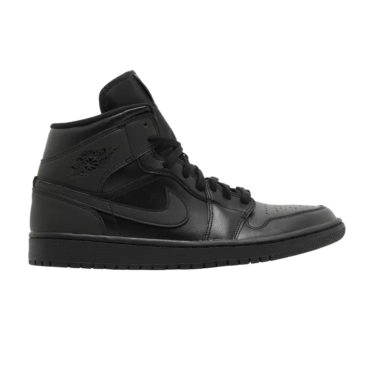Кроссовки Air Jordan Wmns Air Jordan 1 Mid 'Triple Black', черный