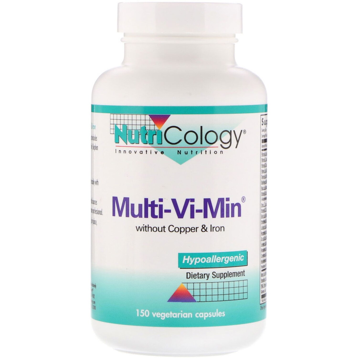 

Nutricology Мультивитамины Multi-Vi-Min без меди и железа 150 растительных капсул