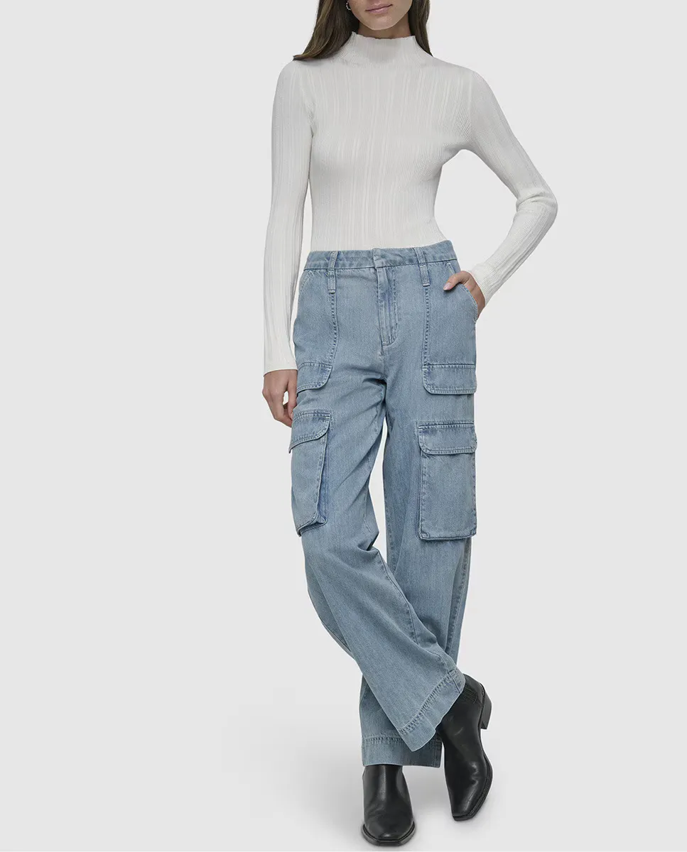 

Женские брюки-карго с высокой талией Dkny Jeans, синий