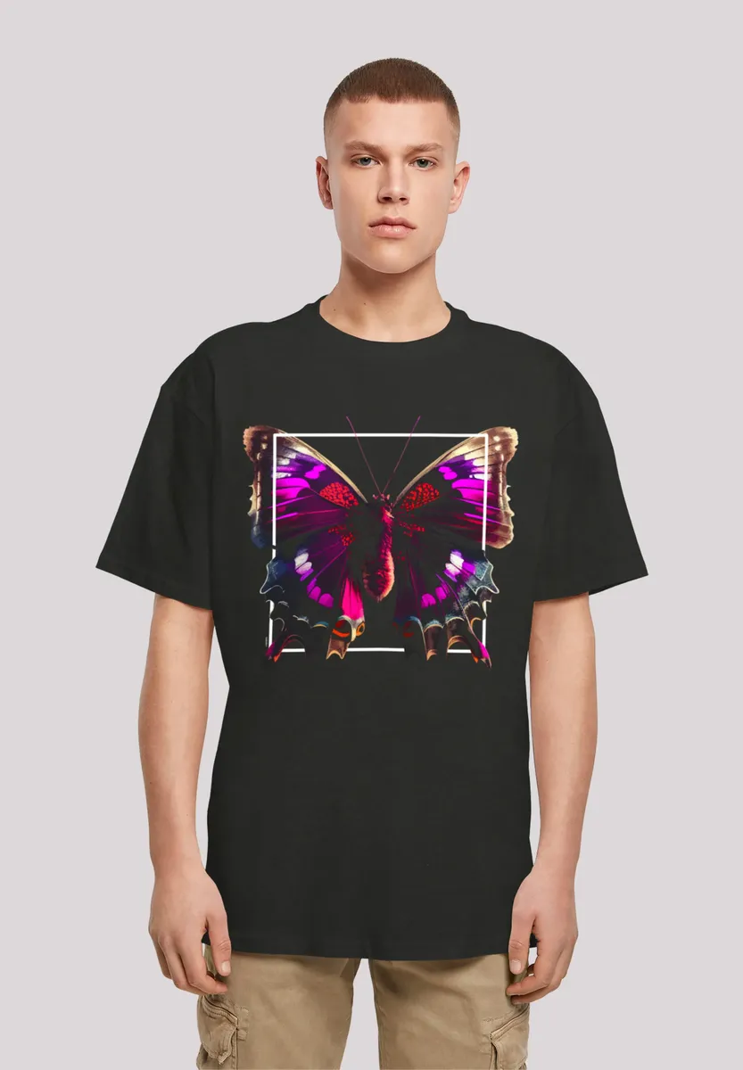 

F4NT4STIC Футболка "Pink Butterfly OVERSIZE TEE", принт, черный