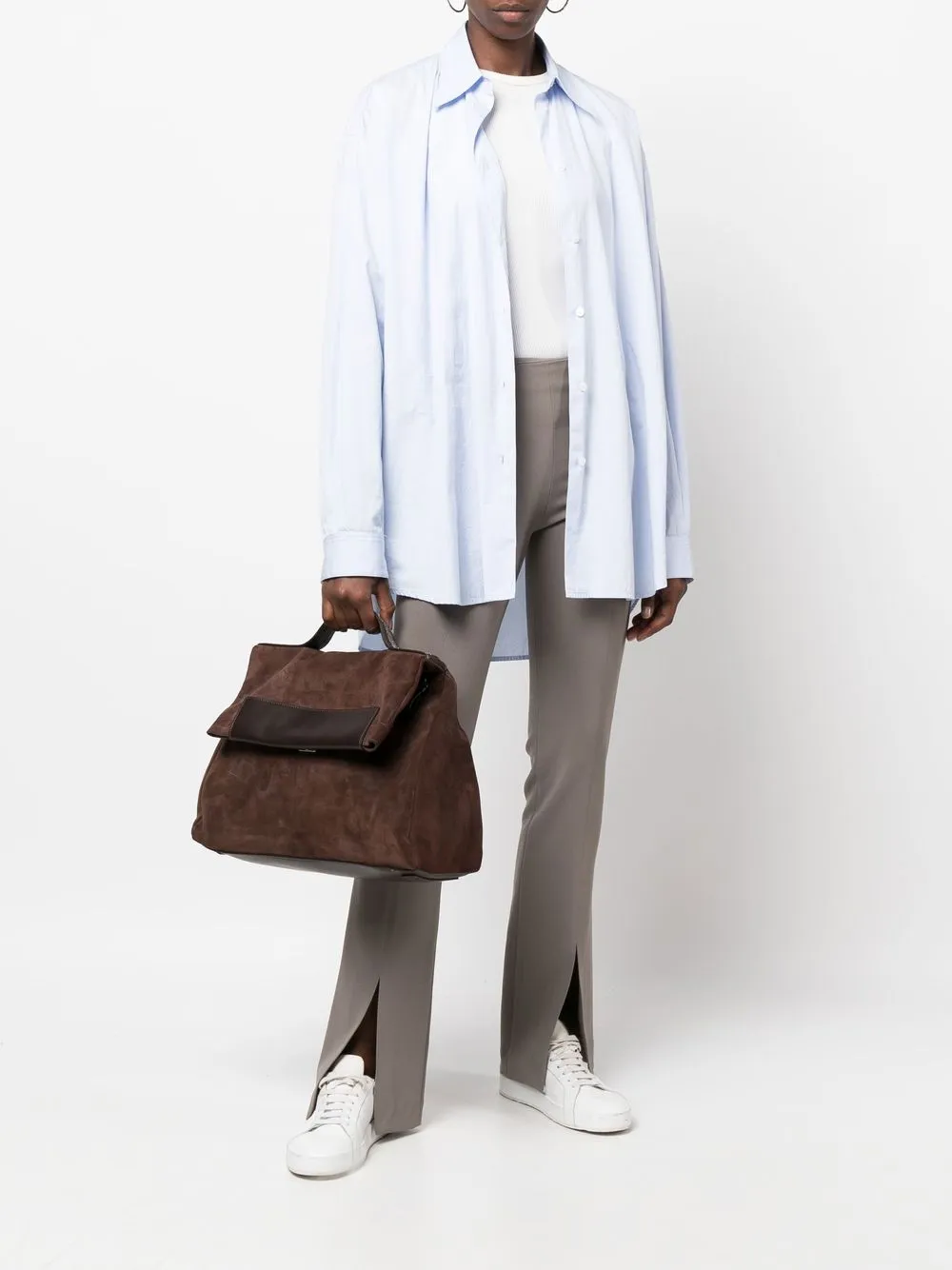 

Сумка-тоут с тисненым логотипом Fabiana Filippi, коричневый