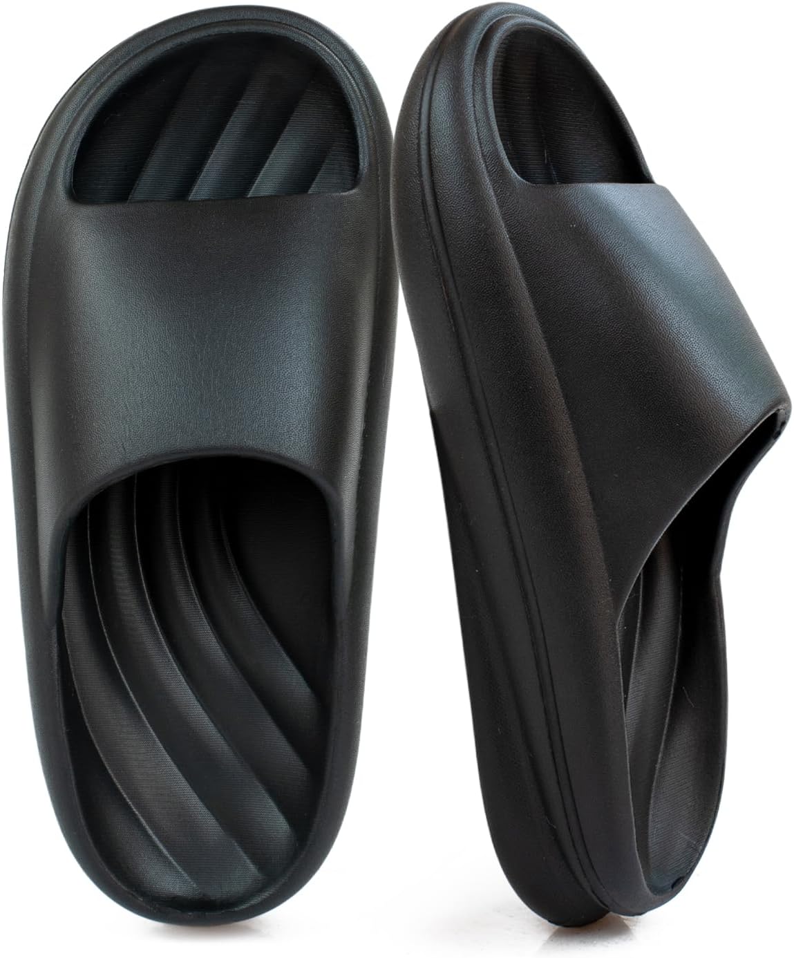 

Сандалии Cloud Slides для женщин и мужчин, на платформе, нескользящие, быстросохнущие, с открытым носком, мягкие, легкие, легко чистятся, подходят для дома и улицы Hormauword, черный