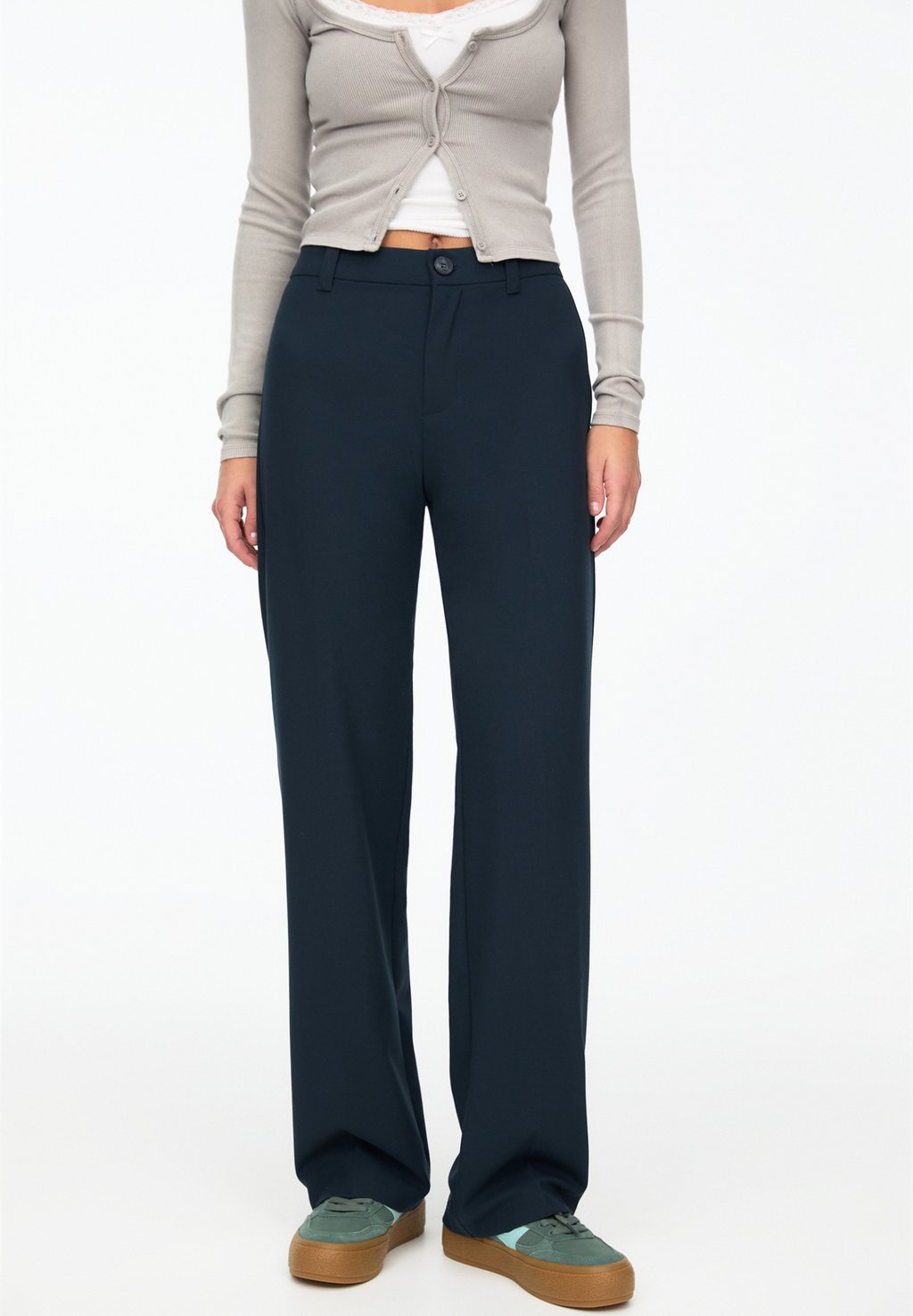 

Брюки FORMAL STRAIGHT LEG PULL&BEAR, цвет Mottled Dark Blue