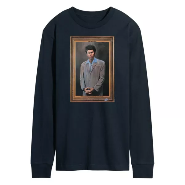

Мужская футболка с длинным рукавом и принтом Seinfeld Kramer Portrait Licensed Character, синий
