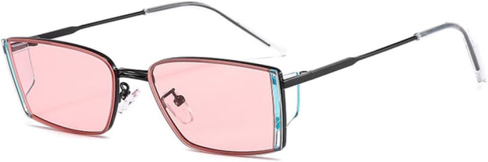 

Панк-очки, маленькие прямоугольные, для женщин и мужчин, модные квадратные солнцезащитные очки для женщин, в стиле стимпанк, ретро, ​​очки с защитой от УФ-излучения UV400 generic, Black-pink