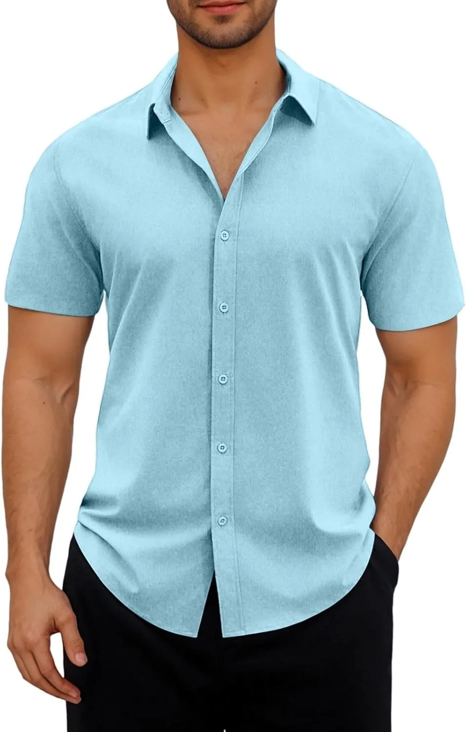 

Мужская рубашка с коротким рукавом Casual Button Down Wrinkle Free