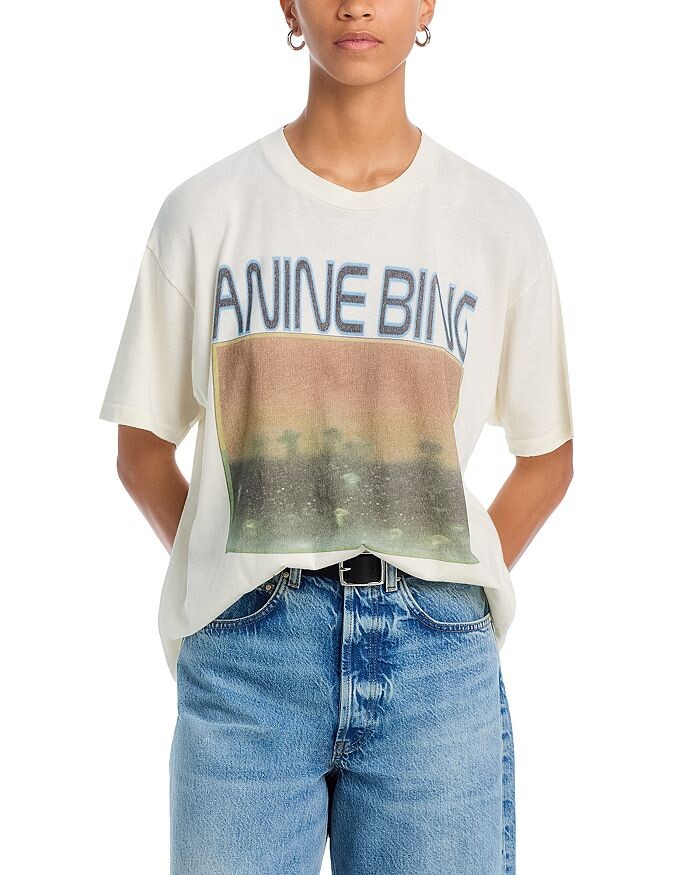 

Футболка Anine Bing Cade, слоновая кость/кремовый