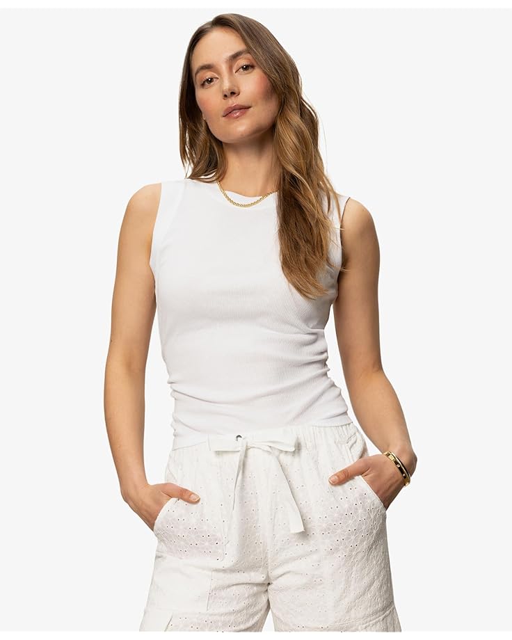 

Топ Sanctuary Ribbed Ruched Tank, белый