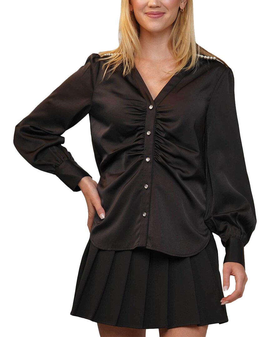 

"WHY DRESS Жемчужная блуза на пуговицах", черный