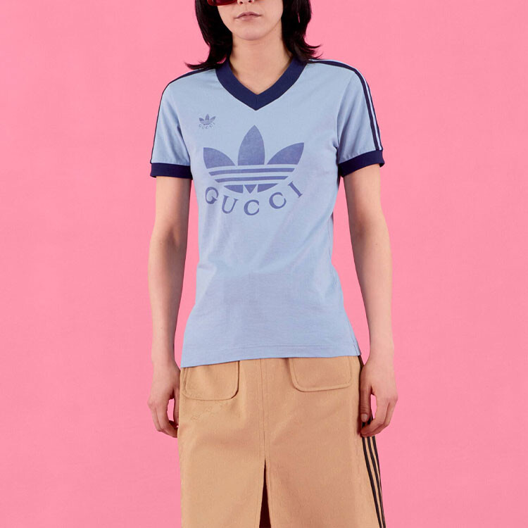 Футболка Gucci x Adidas, унисекс, синий — фото 4
