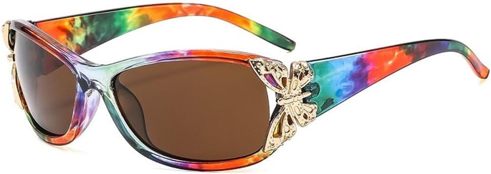 

Модные солнцезащитные очки-обтекатели для женщин, роскошные линзы с градиентом, леопардовый принт, золотистая бабочка, декоративная застежка, защита от УФ-излучения UV400 TYUVIVO, C2