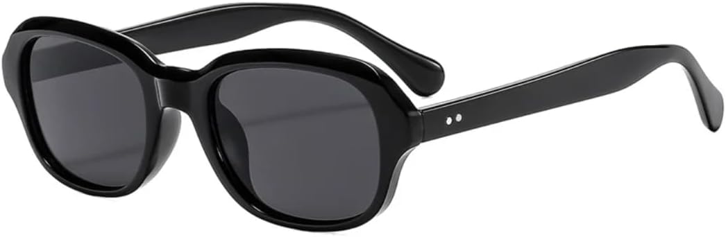 

Винтажные овальные солнцезащитные очки для женщин, модные, с прозрачными линзами цвета океана, защита от УФ-излучения UV400, мужские очки с заклепками, в стиле панк VFDHN, Black Grey