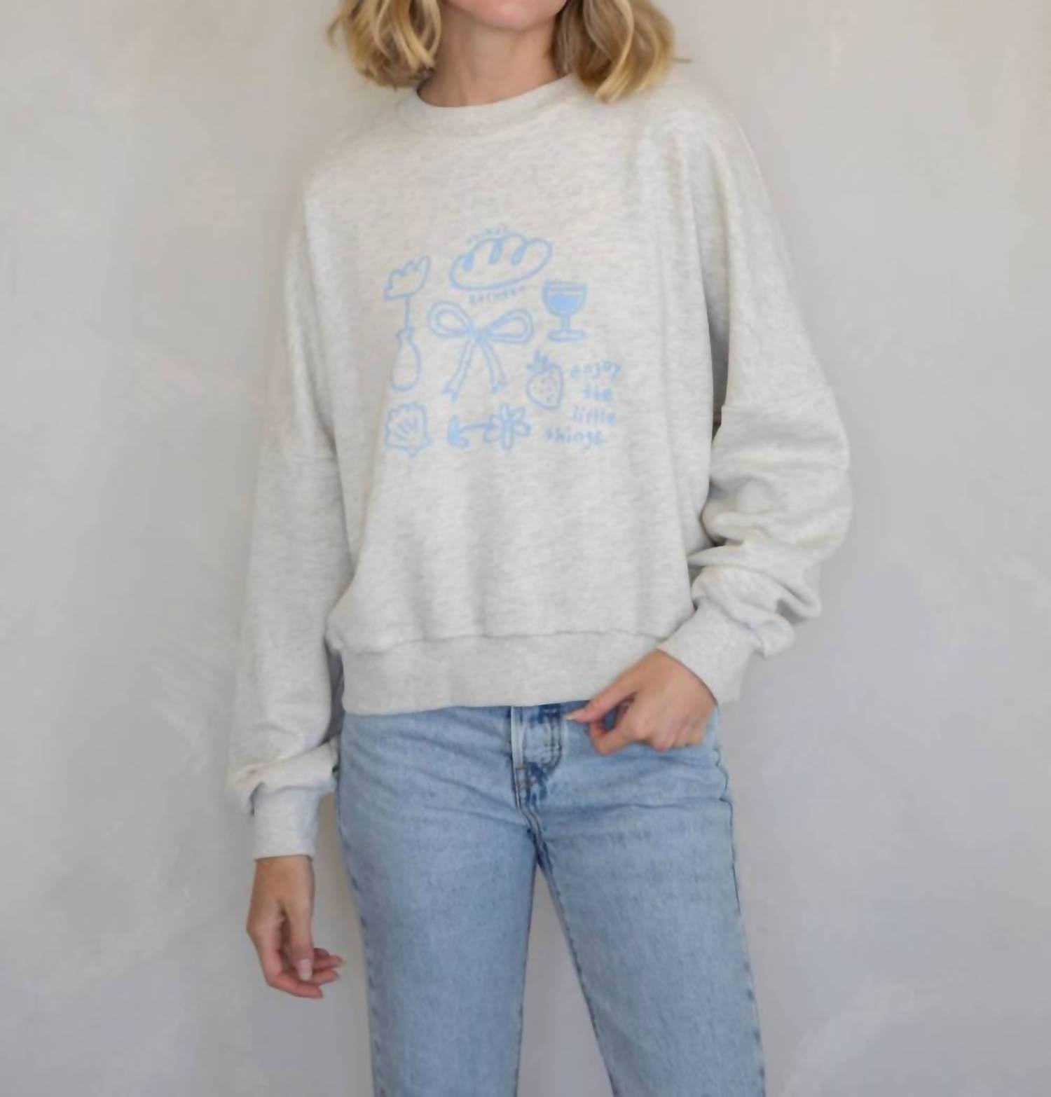 

Толстовка Enjoy The Little Things с круглым вырезом в цвете вересковый овес Things Between, Heather Oat