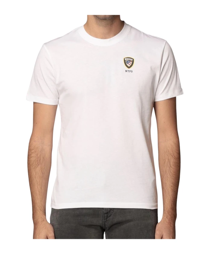

Белая футболка с коротким рукавом и логотипом NYPD Blauer, белый