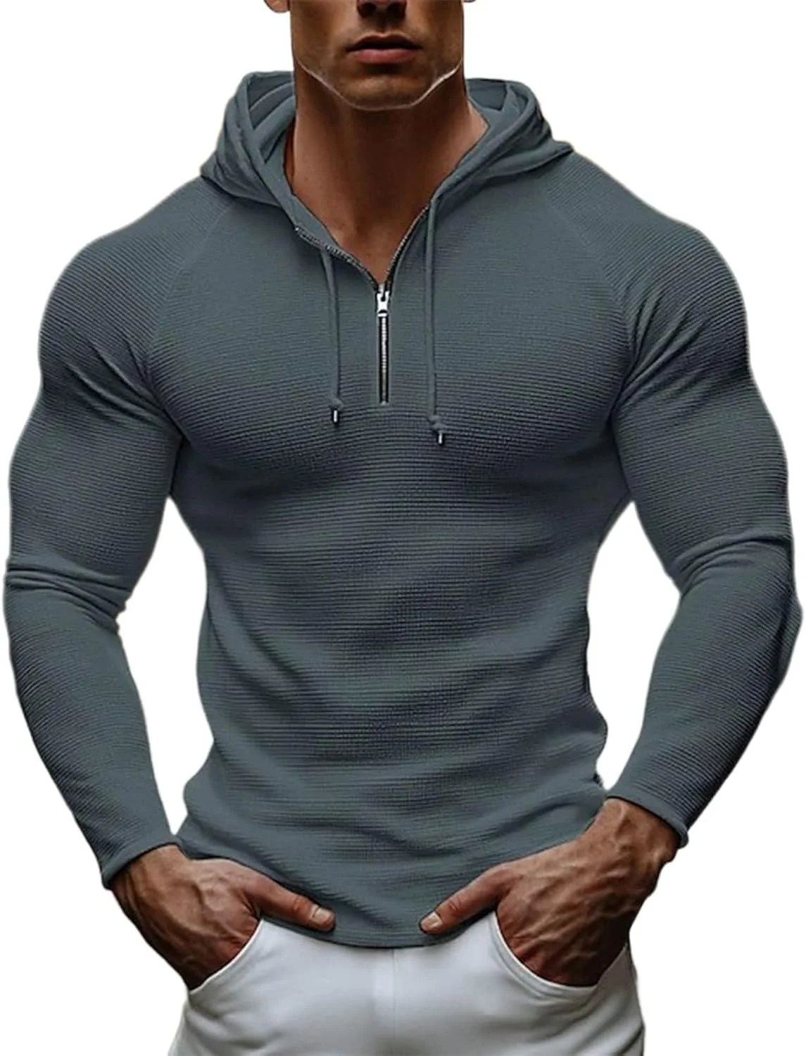 

Мужская худи с молнией на четверть Slim Fitted Pullover Cambkatl