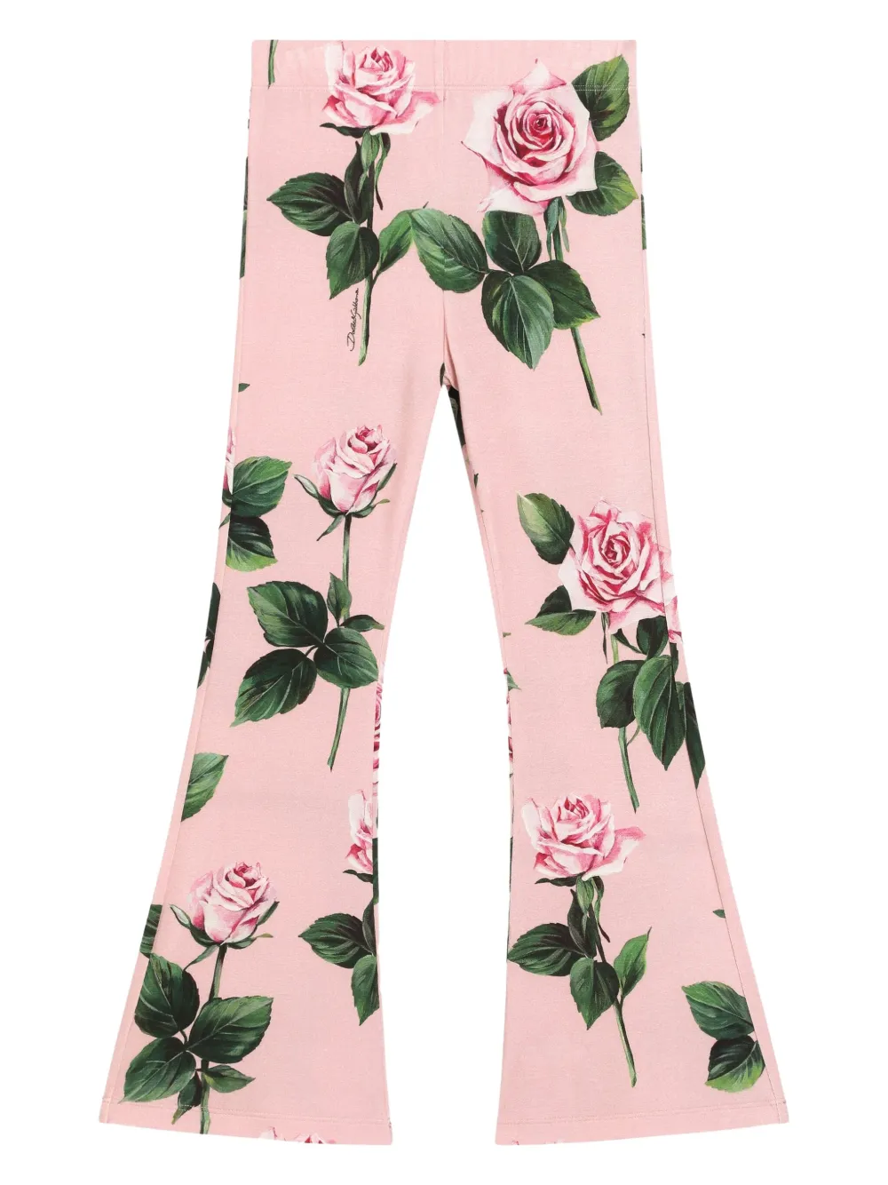 

Брюки с цветочным принтом Dolce & Gabbana Kids, розовый