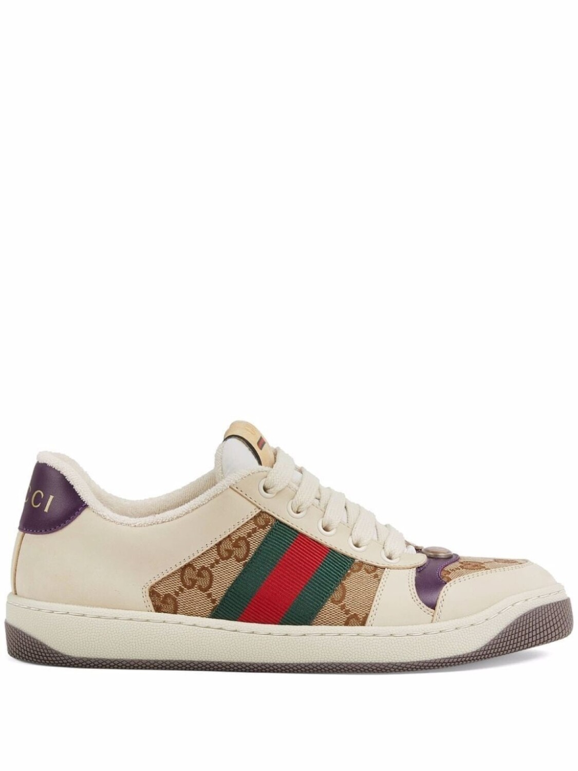 

Gucci кроссовки Screener на шнуровке, белый