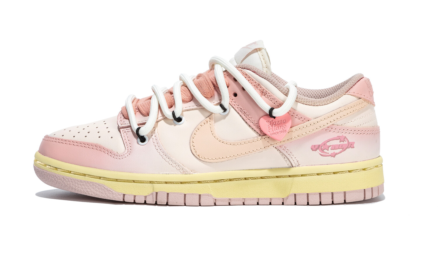 

Кроссовки Nike Dunk Skateboarding Shoes Women's Low-top Pink/white/yellow, розовый/белый/желтый