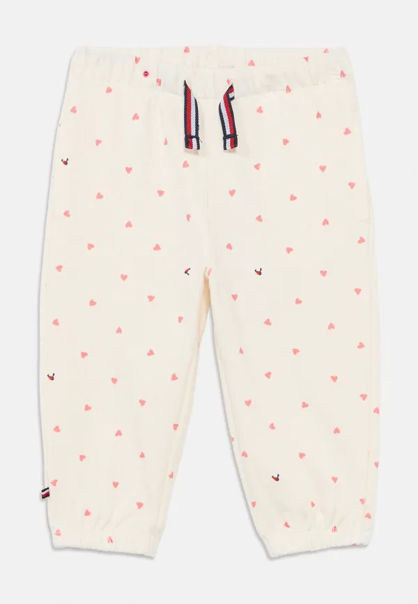 Детские спортивные штаны из махровой ткани с принтом и завязками. Tommy Hilfiger, Ancient White