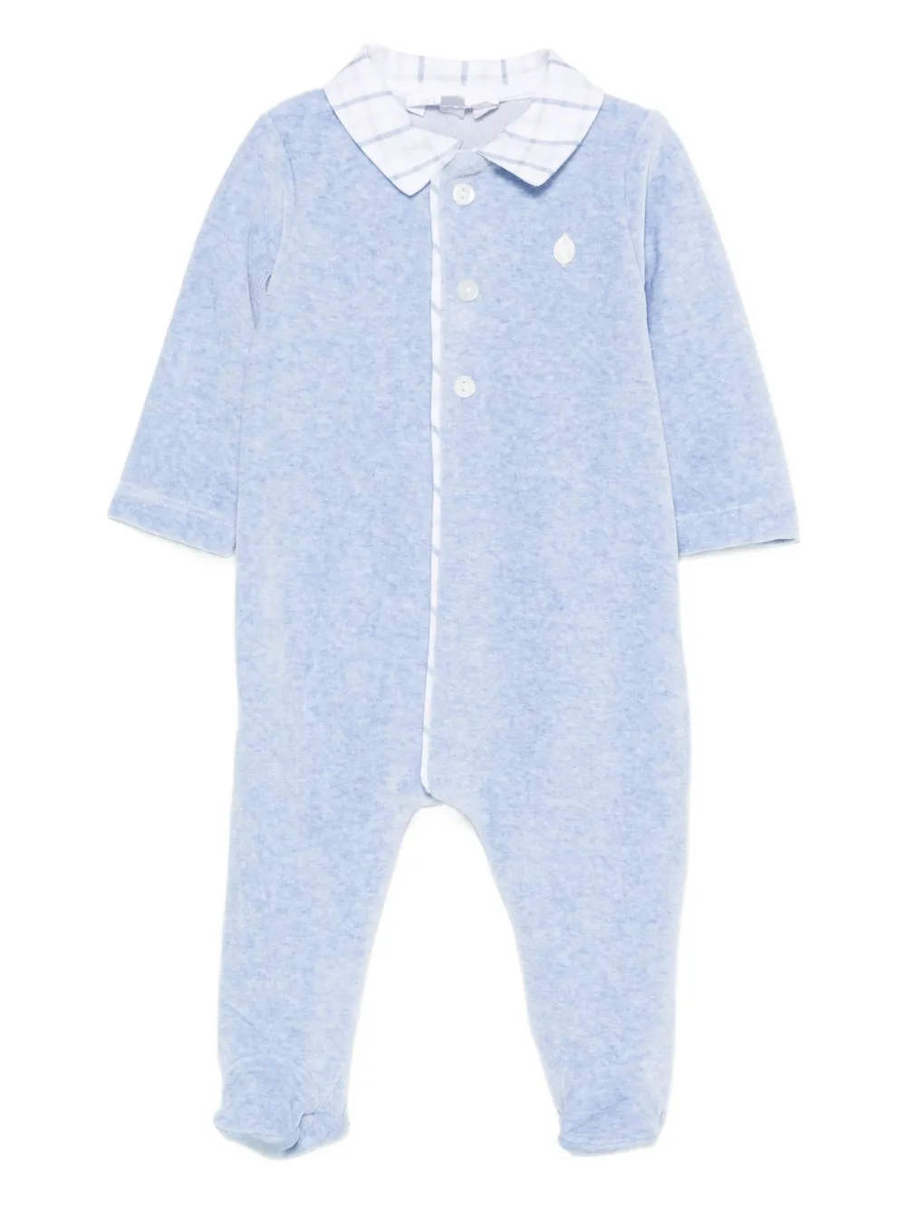 

Бархатная пижама с клетчатым воротником Patachou, синий