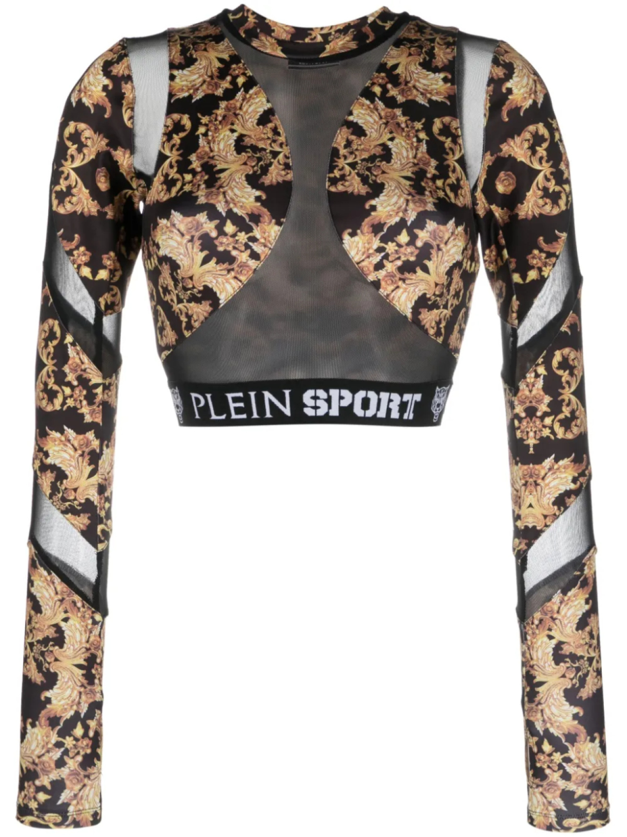 

Plein Sport укороченный топ с принтом Baroque, черный