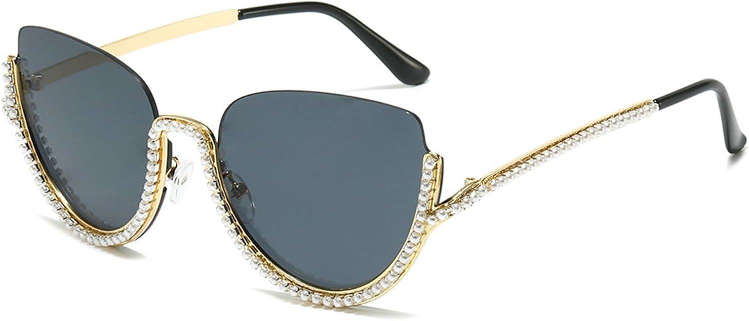 

Willochra Модные солнцезащитные очки с кристаллами для женщин, полуободковые солнцезащитные очки «кошачий глаз», градиентные линзы, бриллиантовые солнцезащитные очки для женщин, защита от ультрафиолета UV400, C1