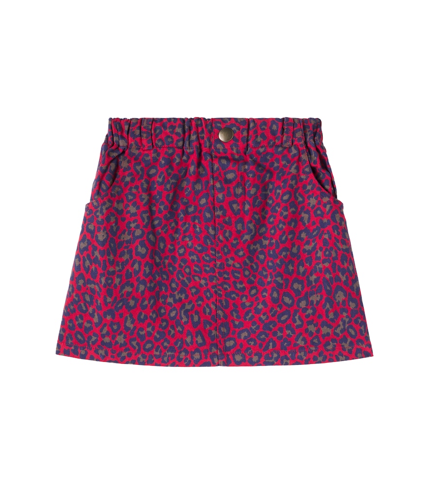 

Юбка из хлопкового твила с леопардовым принтом lille Cozmo, Red Velvet