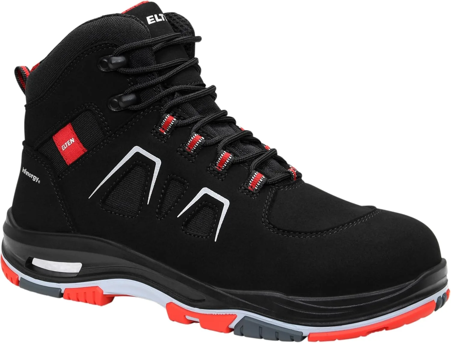 Защитные ботинки ELTEN Unisex Alan Xxtp Black-Red Medium Esd S3s, черный