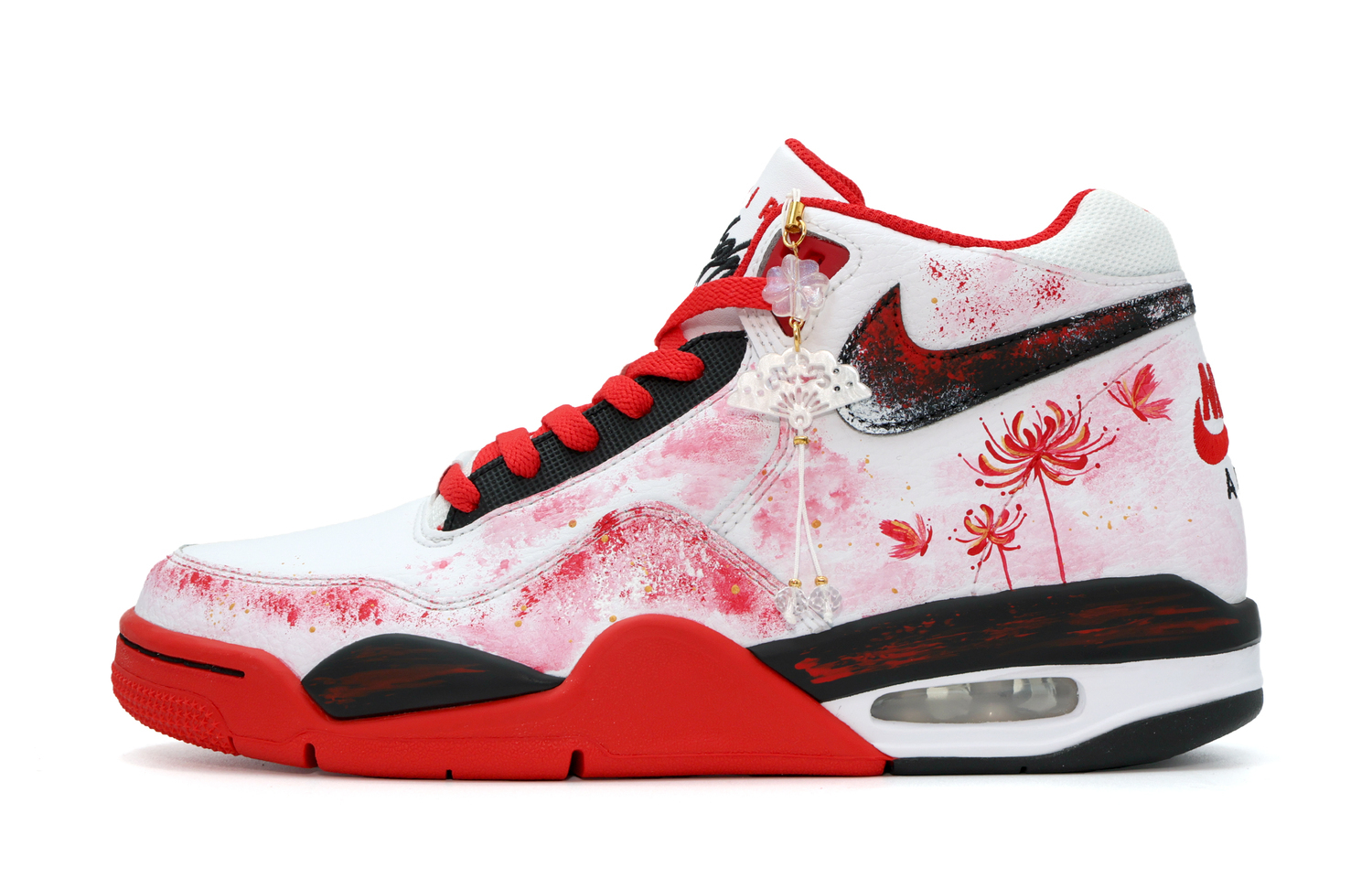 

Nike Кроссовки баскетбольные Mid top Flight Legacy Flowers Bloom On The Shore Abrasion Resistant Vintage мужские красные белые