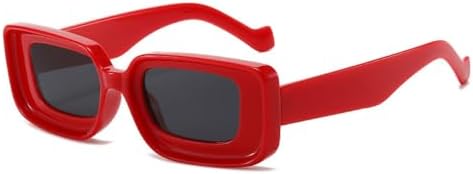 

Винтажные прямоугольные солнцезащитные очки конфетных цветов для женщин, модные очки с защитой от УФ-излучения UV400 для мужчин, трендовые панк-солнцезащитные очки MTZJH, Red Grey