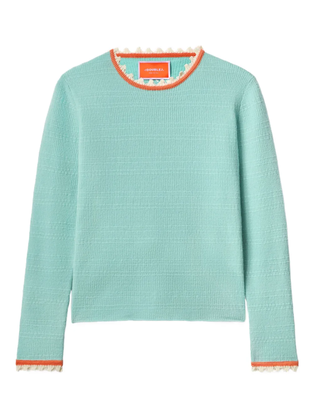 

Свитер с круглым вырезом и фактурной вязкой La Doublej, зеленый